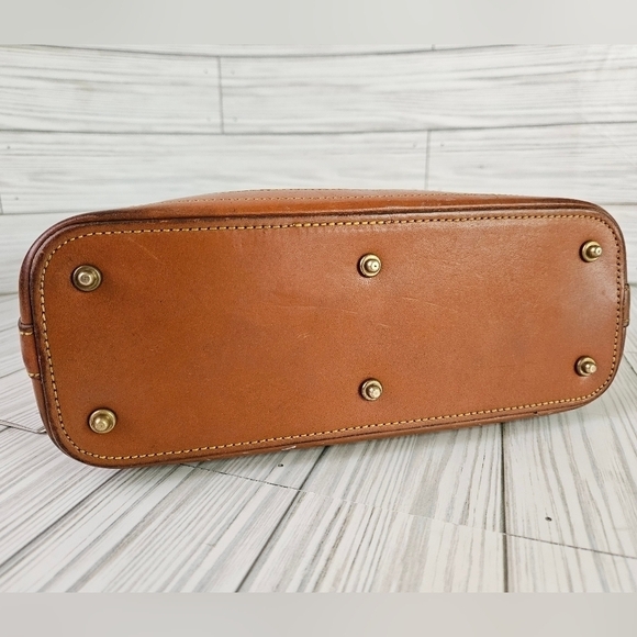 Dooney & Bourke Vintage Pebbled Leather Hobo Bag in Taupe and British Tan - Picture 7 of 14